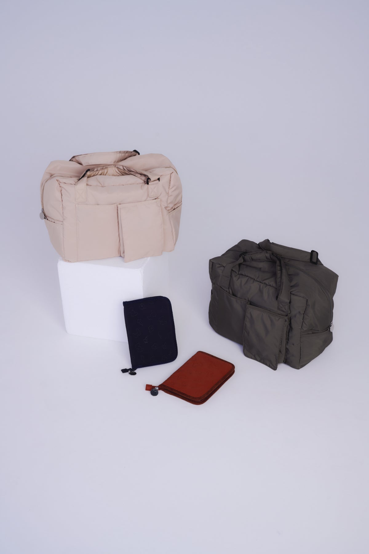 mamita マザーズバッグ - アッシュグリーン & ギンガムチェック