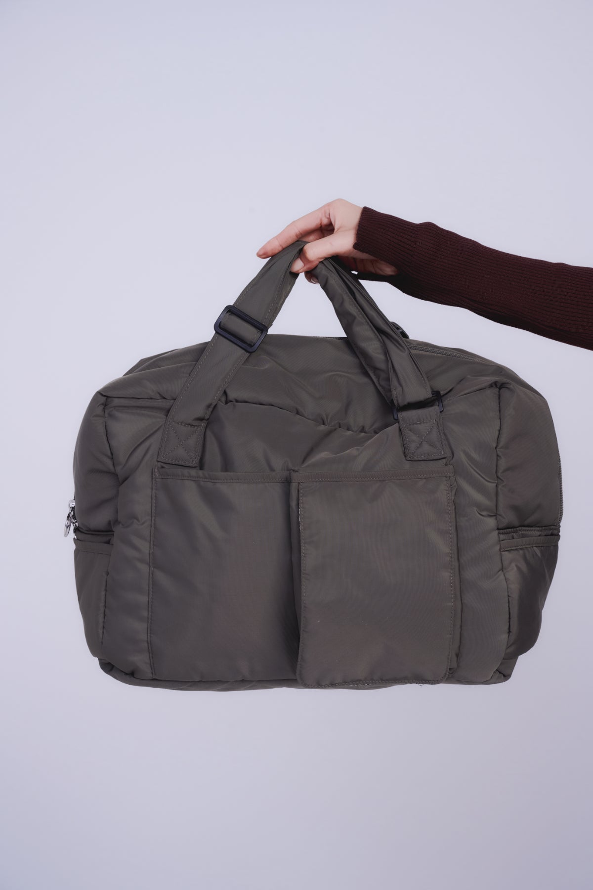 mamita マザーズバッグ - アッシュグリーン & ギンガムチェック