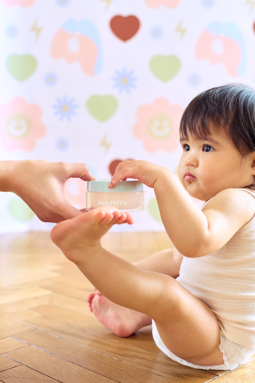 【SET 01】mamita マザーズバッグ セット - クリームベージュ & タータンチェック + 母子手帳ケース + オイルジェリー